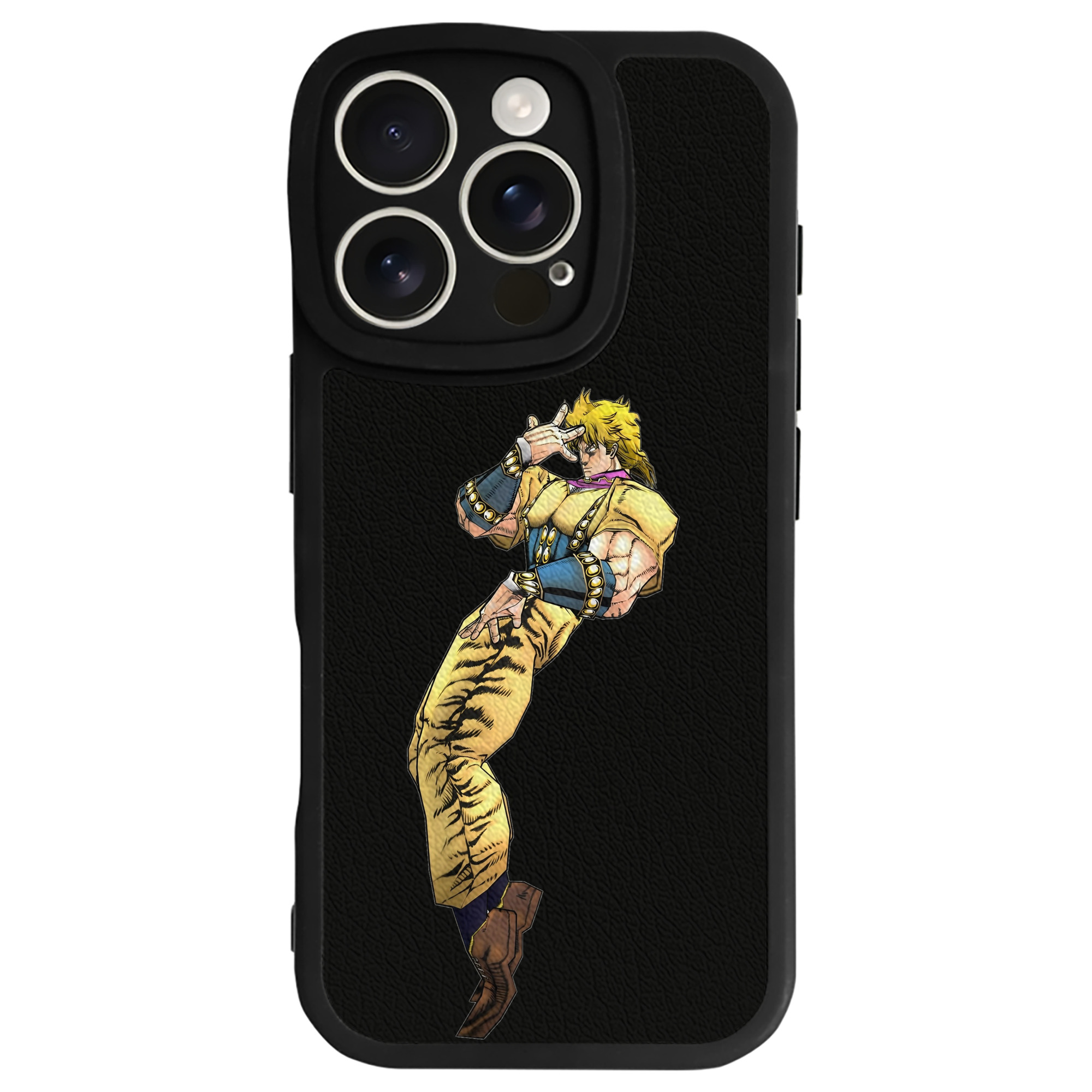 （画像用） ジョジョの奇妙な冒険 ディオ?ブランドー JoJo's Bizarre Adventure Dio Brando 【iPhone 16シリーズ対応】シリコンスマホケース（レザー調） 材質：シリコン